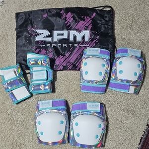 Kids Protective Gear Set - White and Purple